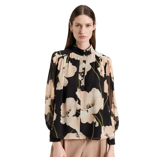 Veronika Maine Blush Poppy Georgette Blouse